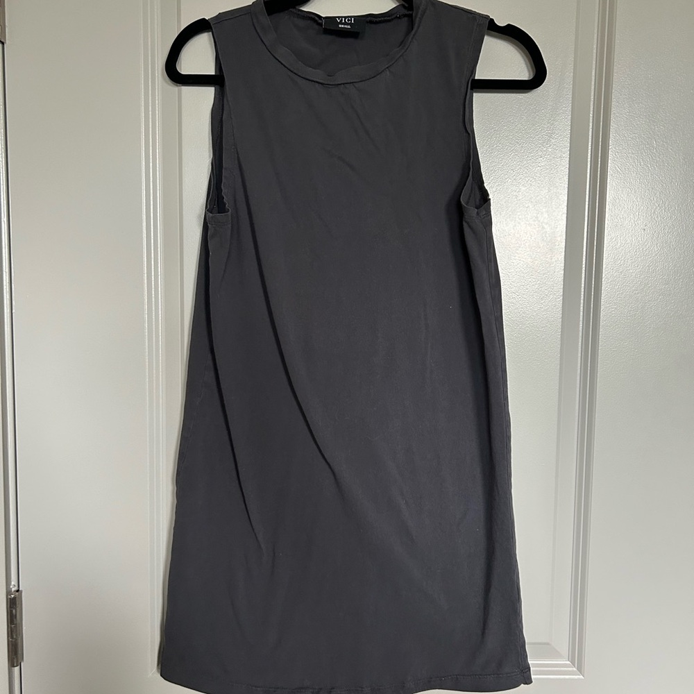Vici Gray Sleeveless Sheath Mini Dress